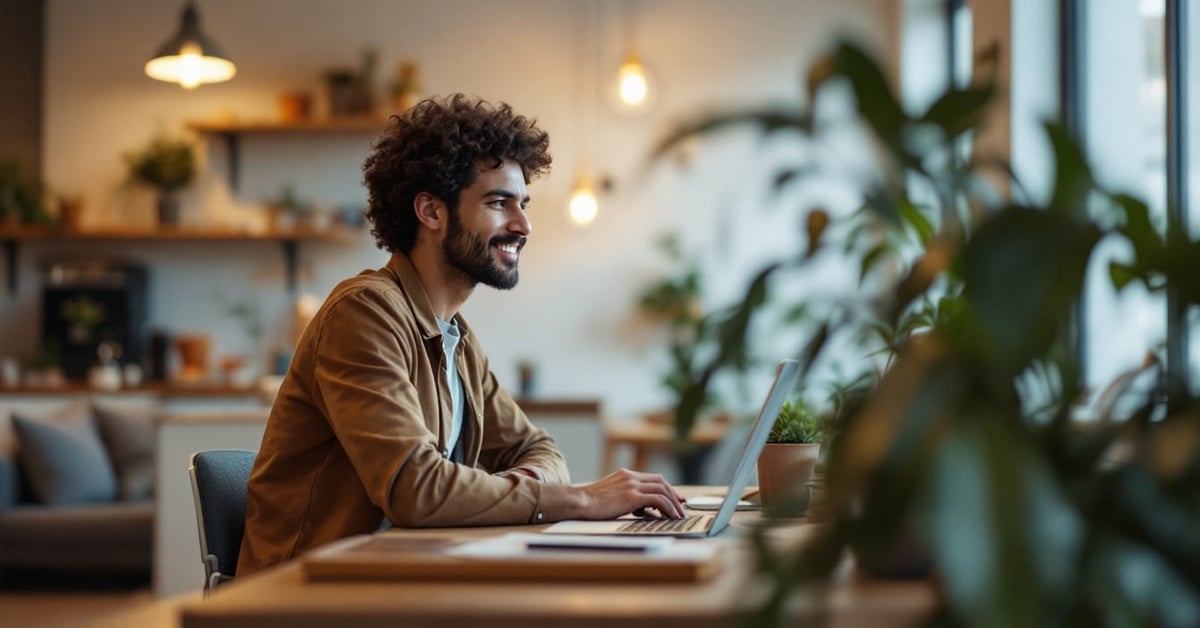 Entrepreneur travaillant sur la création d'une micro-entreprise avec des documents et un ordinateur portable