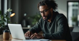 Auto-entrepreneur au bureau consultant des documents officiels sur son statut juridique et administratif