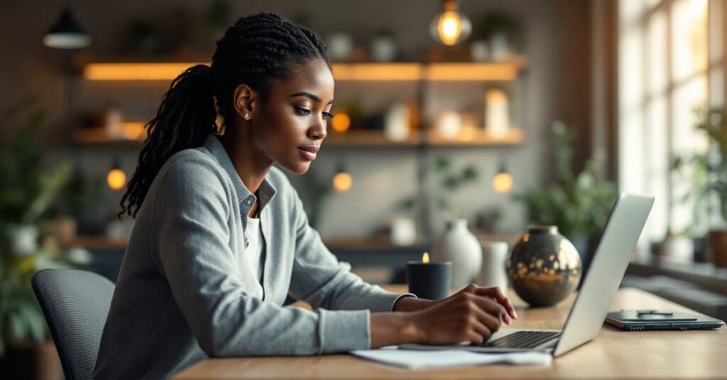 Formation en gestion d'entreprise : étudiant travaillant sur des documents et outils de management