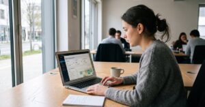 Logiciel de gestion locative sur écran d'ordinateur pour gérer des biens immobiliers