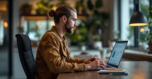 Outils gestion de projet agile sur écran et tableau kanban en environnement de travail moderne