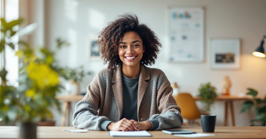 Outils de gestion de projet collaboratif sur écran d'ordinateur dans un bureau moderne