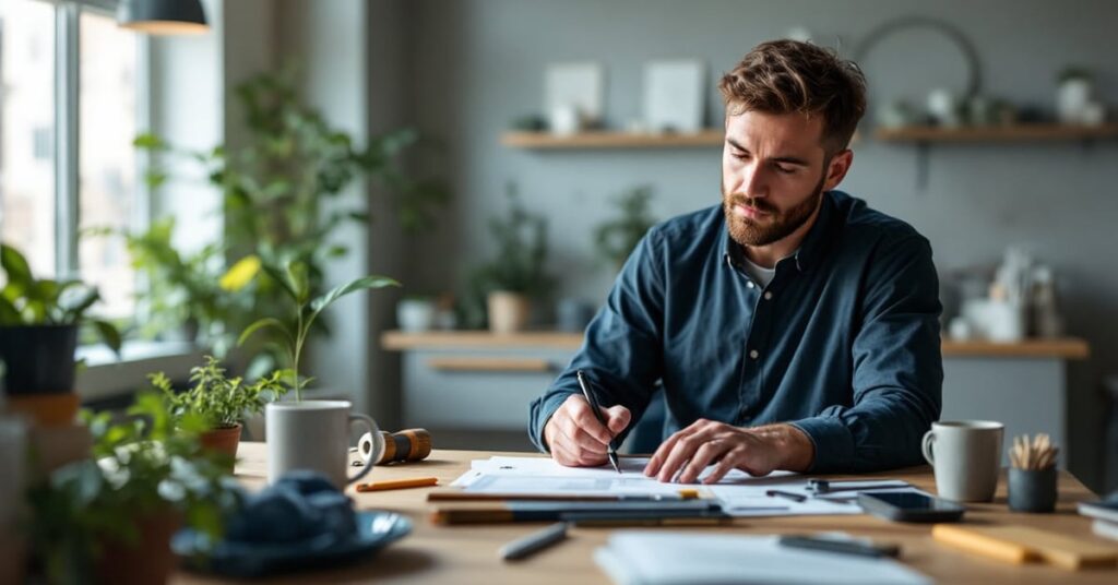 Outils de gestion de projets affichés sur un écran dans un bureau moderne et lumineux