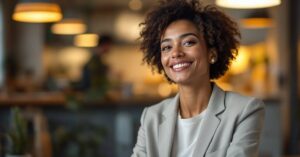 Étudiant en master gestion d'entreprise analysant des données stratégiques dans un bureau moderne